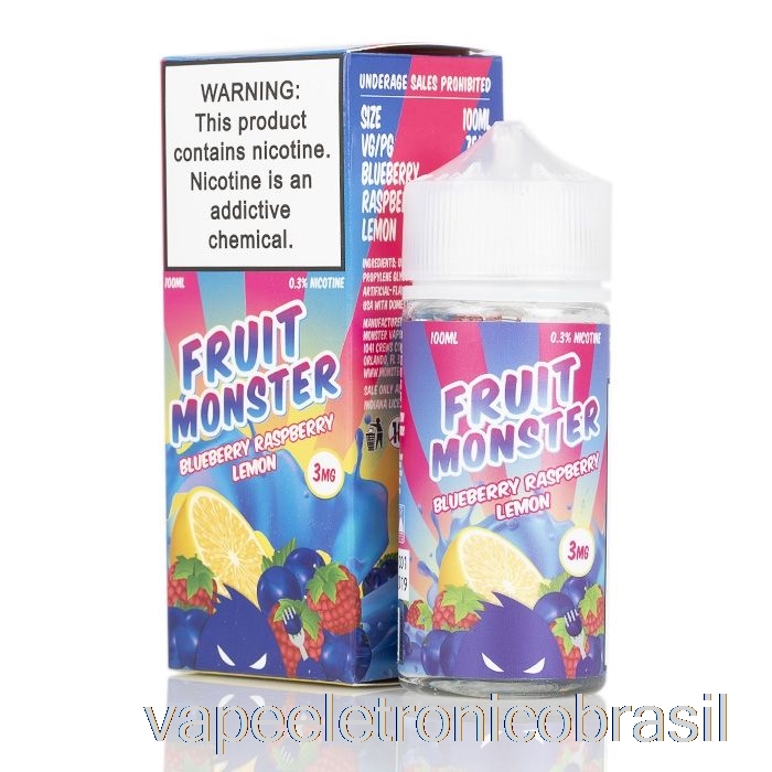 Vape Recarregável Mirtilo Framboesa Limão - Fruta Monstro - 100ml 0mg